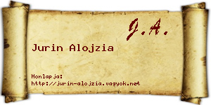 Jurin Alojzia névjegykártya